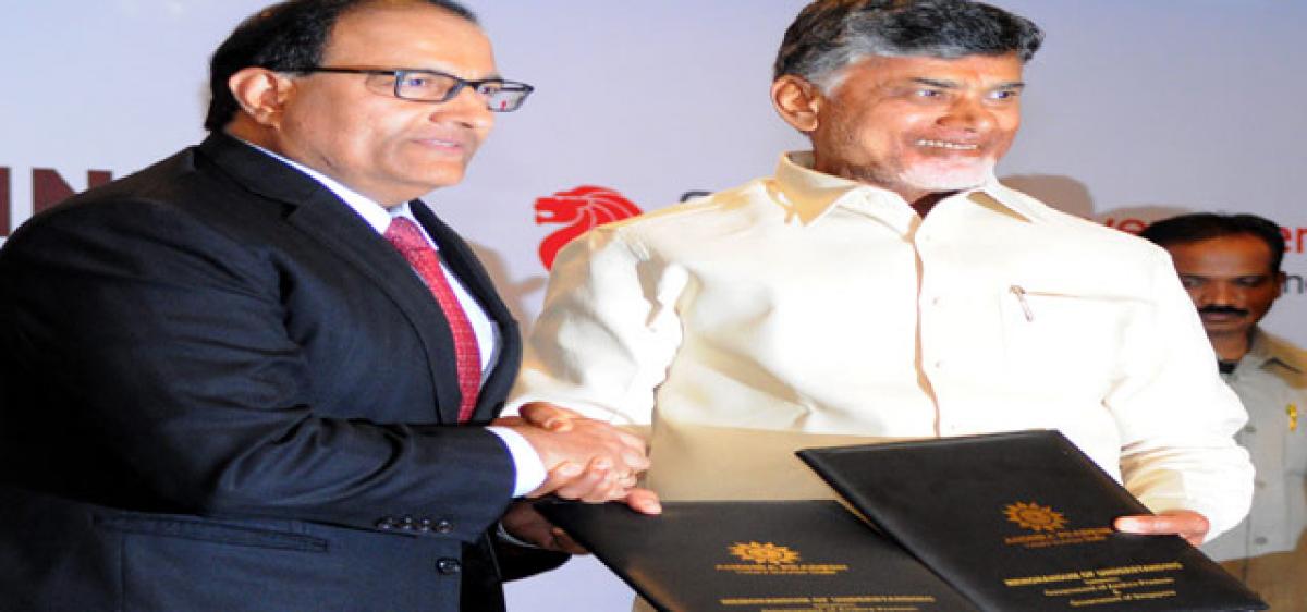 Image result for chandrababu  and singapore mous