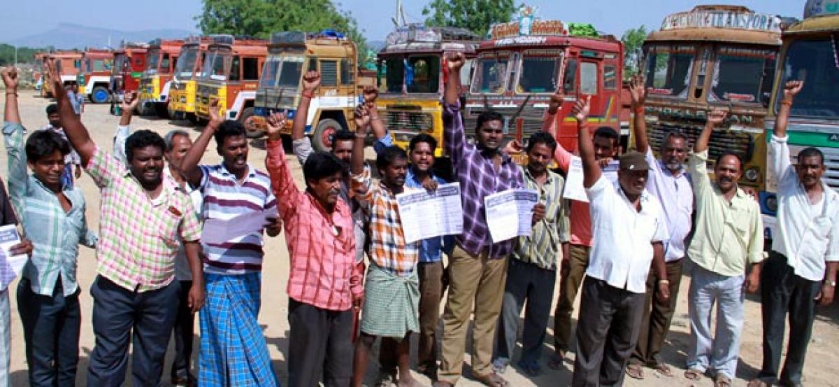 Trucks go off road in Chittoor - The Hans India