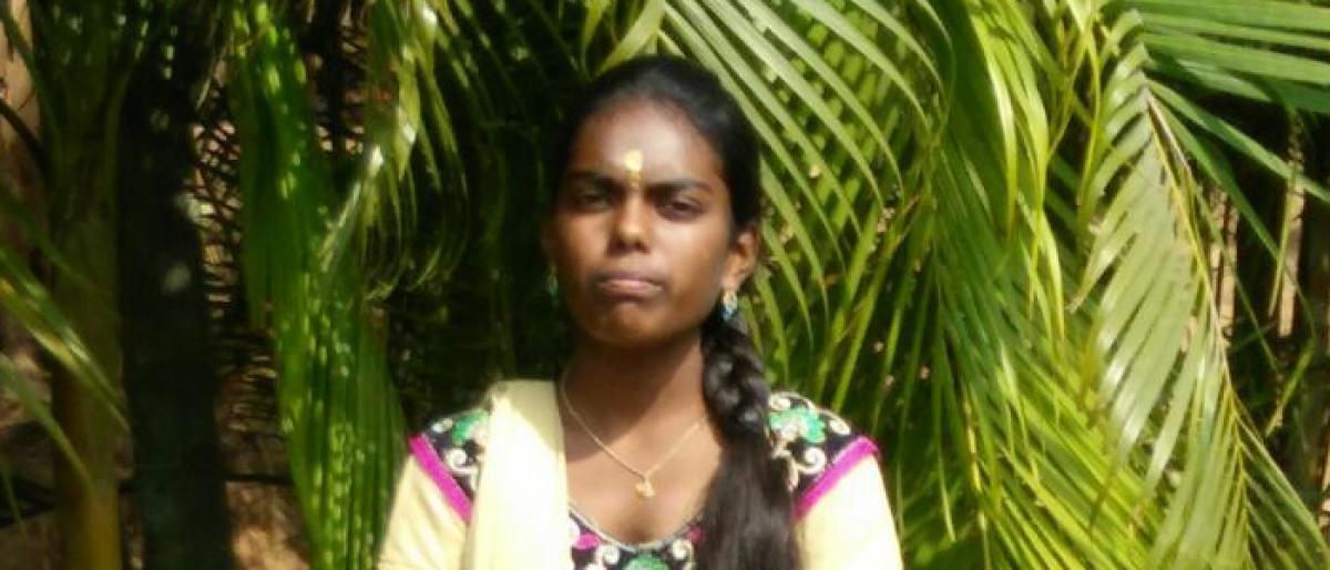 Image result for Lavanya student of Pragathi High School in Domadugu village