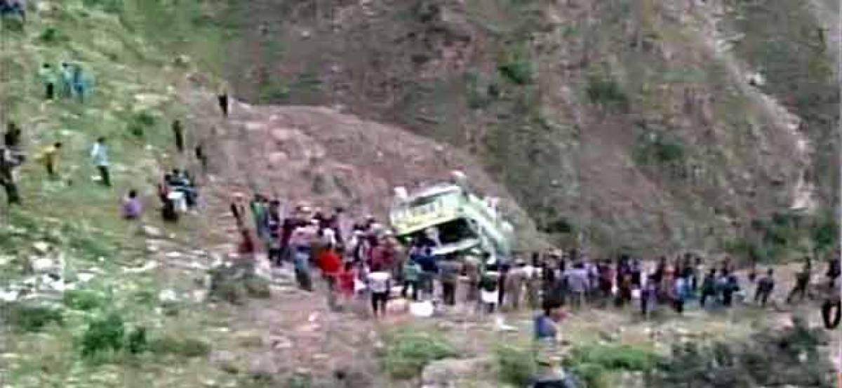 Image result for Tempo carrying passengers fell into Gorge, Jammu