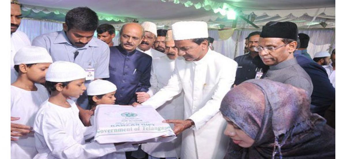 Image result for KCR decided to present Ramzan gifts to poor Muslim families