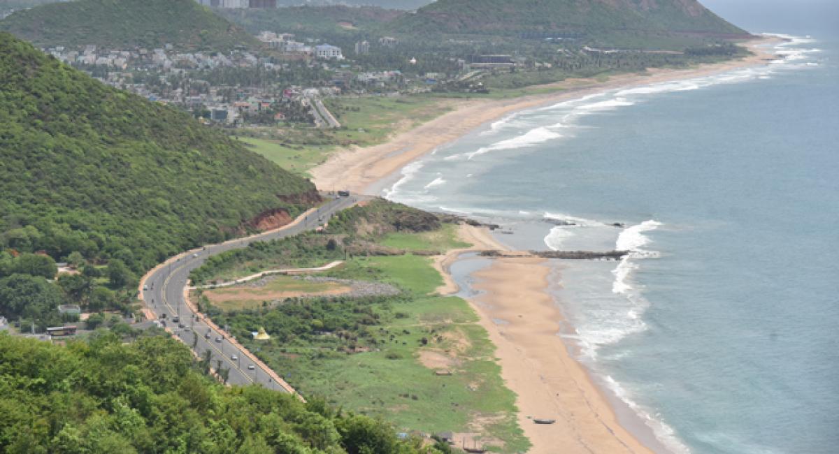 The existing road between the Visakhapatnam and Bheelimi beach front