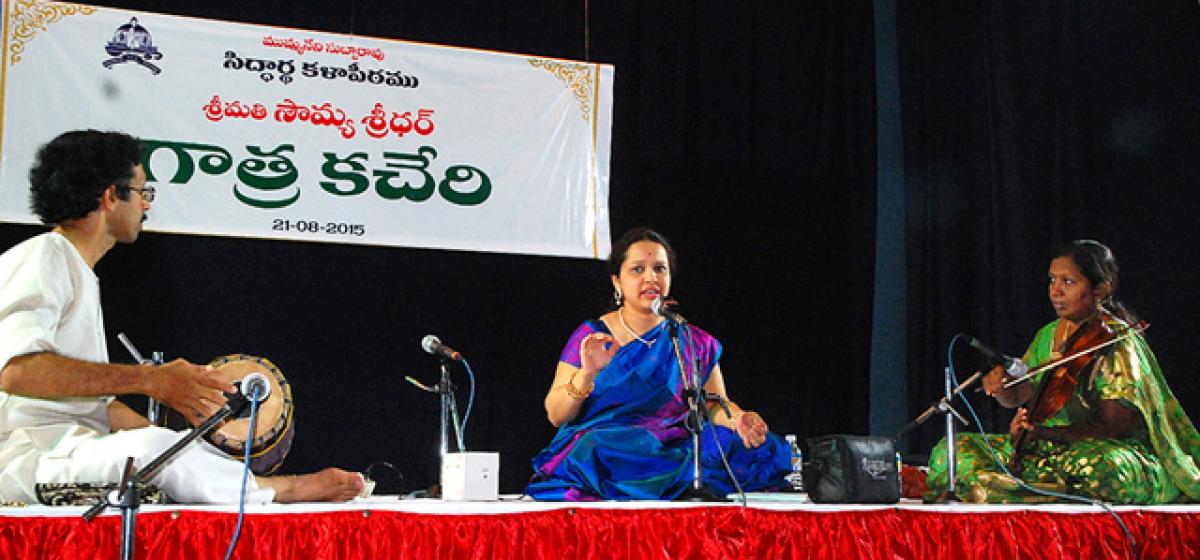 Sowmya Sridhar presenting a vocal concert