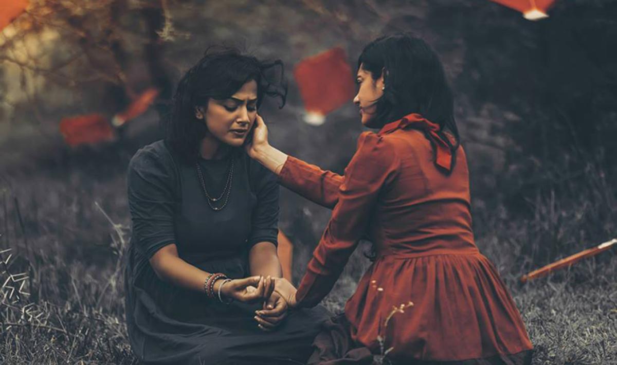 Seeing Maitreyi in pain caused Alpana's chest to swell with melancholy. However, Alpana willed herself to comfort Maitreyi and pull the thorn out of her flesh. She tried to ignore the ringing in her ears, the heat coming from her cheeks as she felt the need to cry and yell at herself; it was her idea to play hide and seek after all. The small punctures in Alpana's heart slowly filled with dread, knowing that she didn't have long before she completely lost it. She sucked in a breath and held it there. She had to be strong. For Maitreyi. For her.