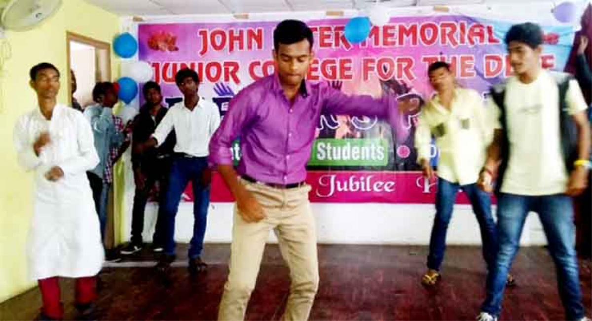  Students of JPM Junior College, Secunderabad for the deaf performing at freshers party 