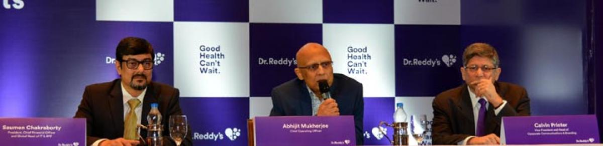 Saumen Chakraborty, Chief Financial Officer,and Abhijit Mukherjee, Chief Operating Officer, Dr Reddy's Laboratories, announcing  2nd quarter results in Hyderabad on Thursday