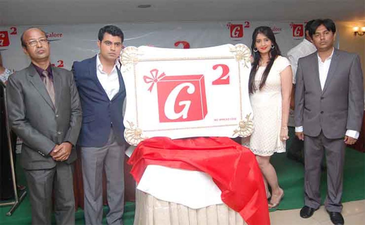 Couples Prateek Kumar and Babita Kasaniya launching the logo of G2