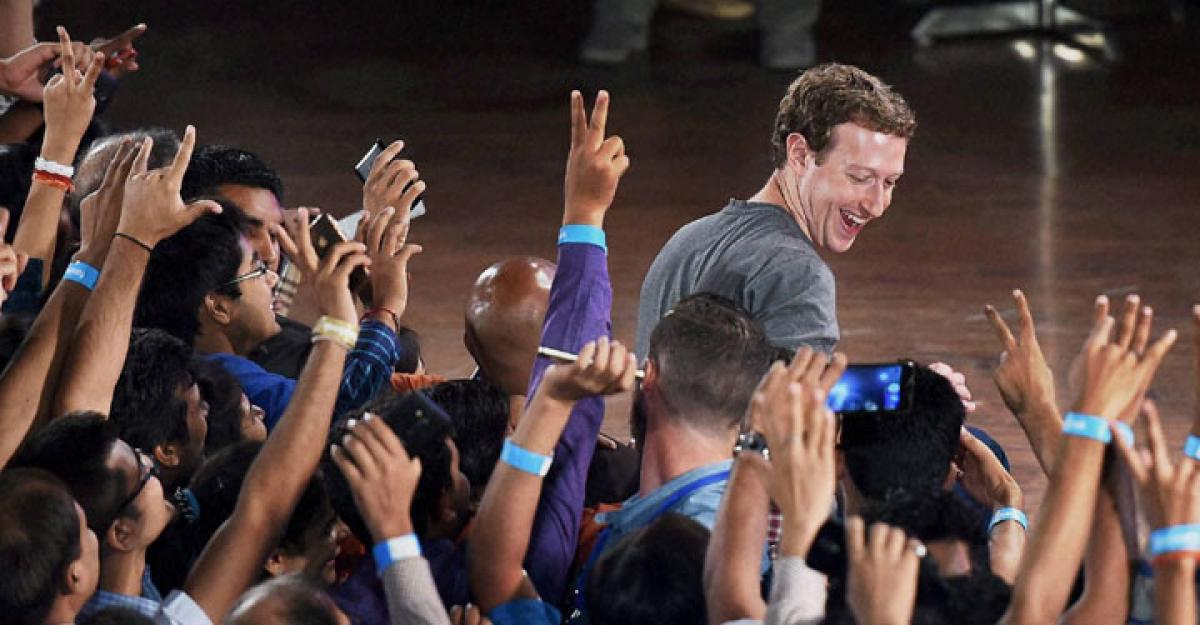  Facebook Chairman and Chief Executive Officer Mark Zuckerberg during an interaction with students at IIT Delhi on Wednesday