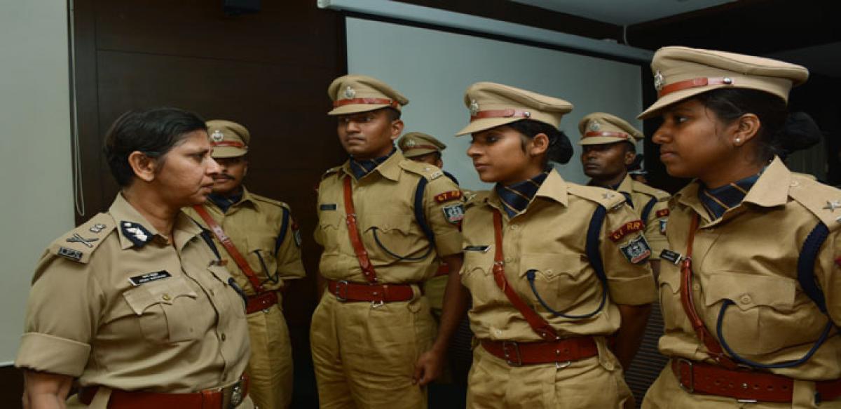 Director of National Police Academy (NPA) Aruna Bahuguna interacting with IPS Trainee Officers on the eve of their passing out parade on the academy premises in Hyderabad on Thursday