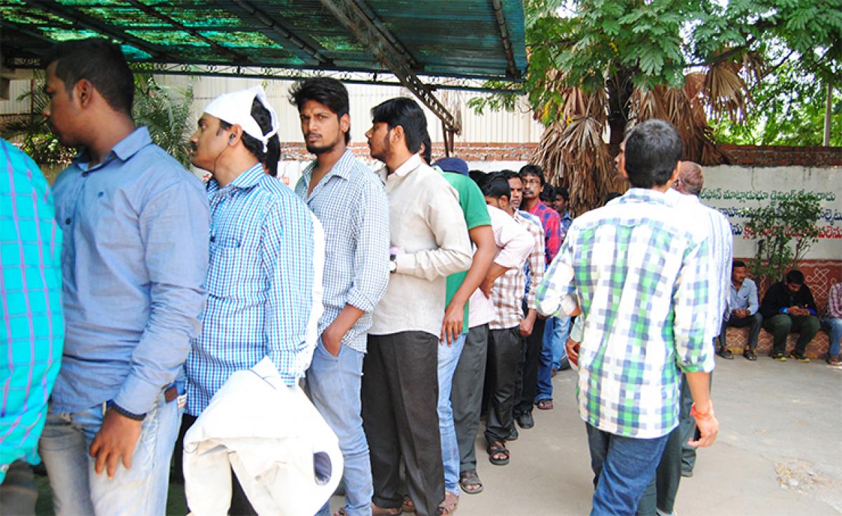 Long queues have become the order of the day at Malakpet RTA