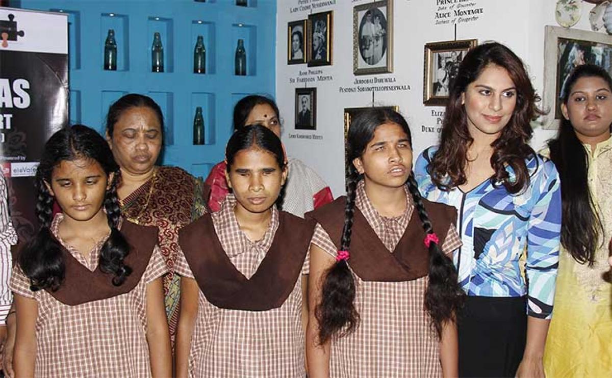 Upasana with students from GHS Blind Girls School, Malakpet