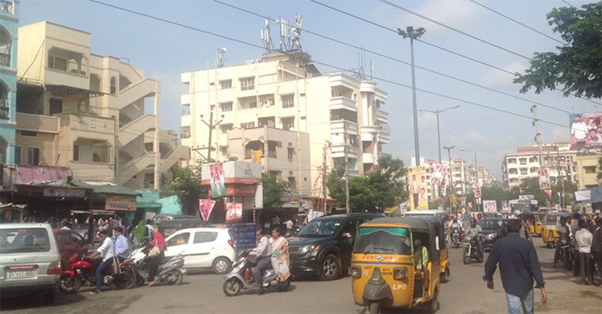 A view of the busy Yousufguda Chowrastha