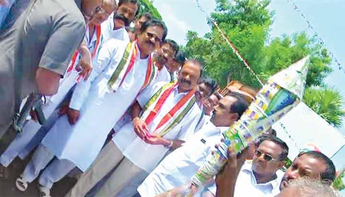 Paper rocket with dove inside to greet APCC chief Raghuveera