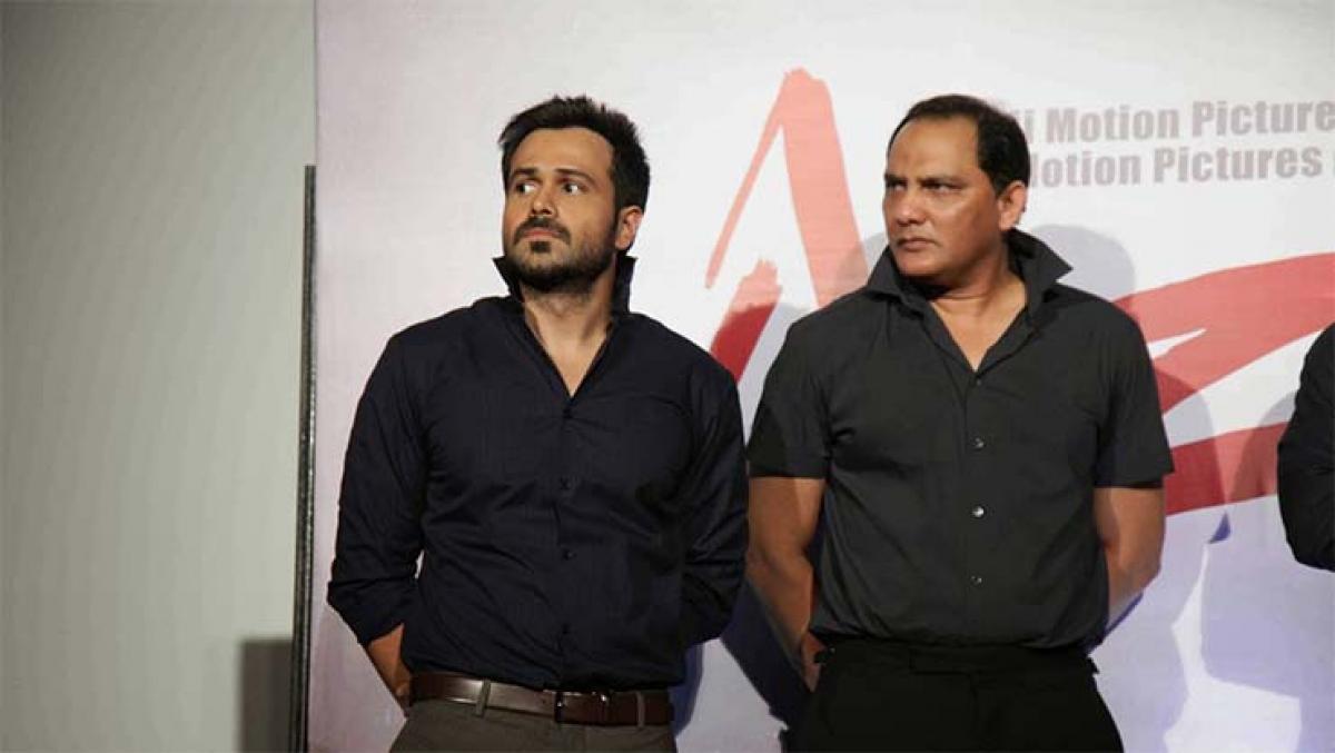  Emraan Hashmi and Mohammad Azharuddin at Azhar first look launch