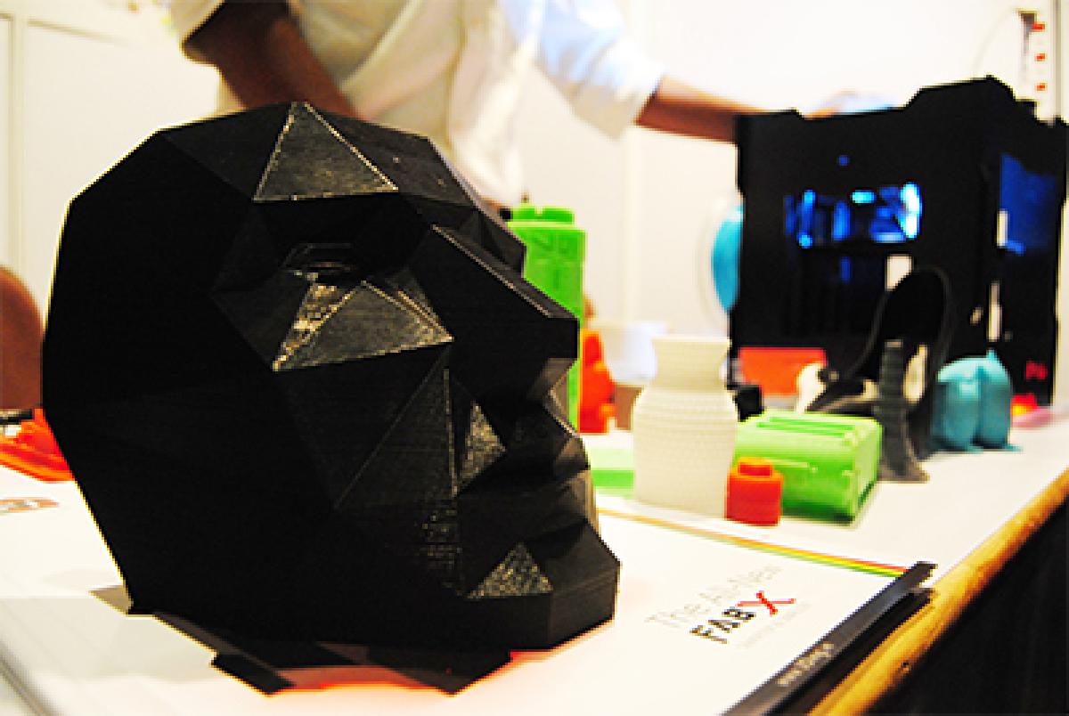  3D printed models on display Ariel drone camera