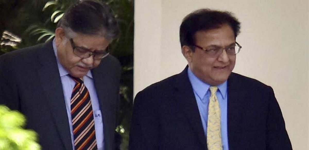 CII chief Sumit Majumdar and Yes Bank CEO Rana Kapoor after attending a meeting with  Prime Minister Narendra Modi at 7RCR in New Delhi on Tuesday