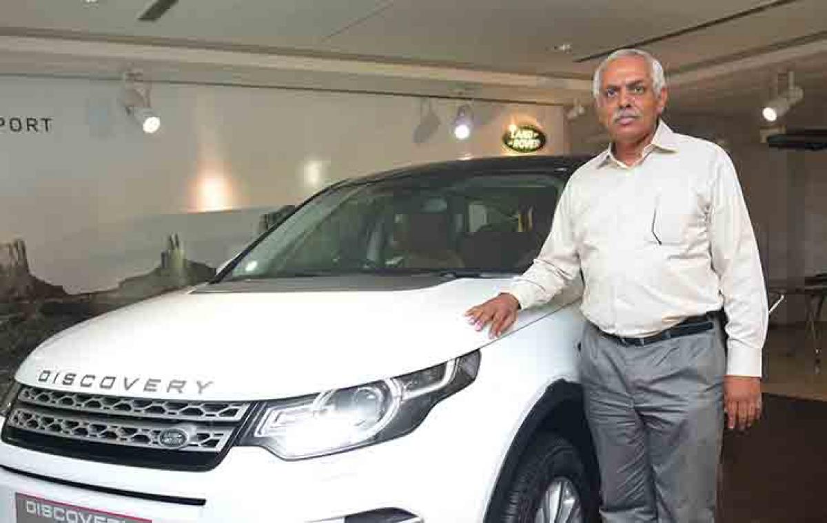 Suresh Reddy, managing director  of Pride Motors launching the Land Rover Discovery Sport at Jubilee Hills on Saturday