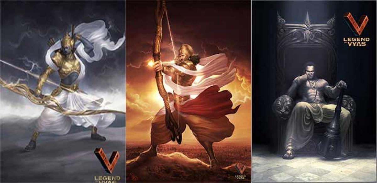 left-right Arjuna, Karna, Duryodhana