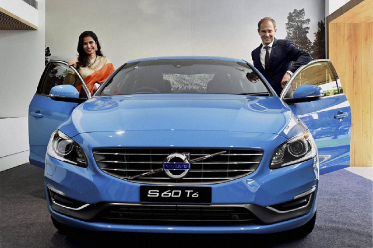 Volvo Auto India MD, Tom von Bonsdorff and Artemis Cars COO Nrithya Shetty at the launch of the 