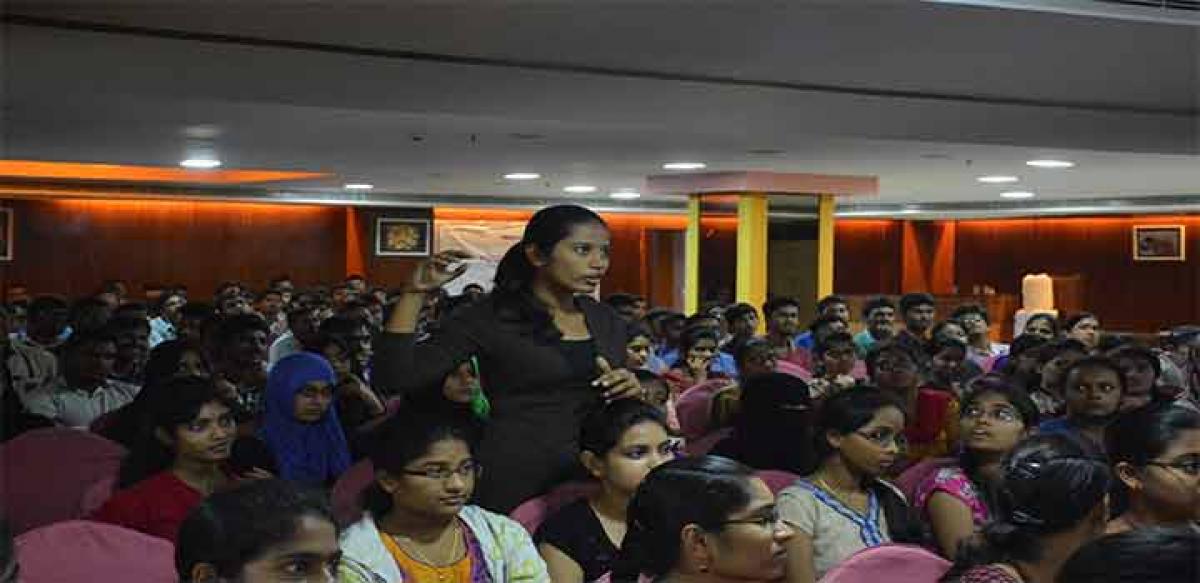Students raised queries after every session making the interactions a very engaging affair. Photos: Ch Prabhu Das
