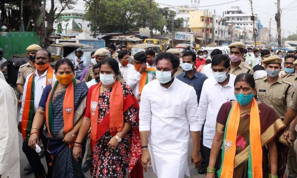 Union Minister of State for Home Affairs G Kishan Reddy on Thursday toured various areas in Golnaka and Amberpet divisions to take stock of development works