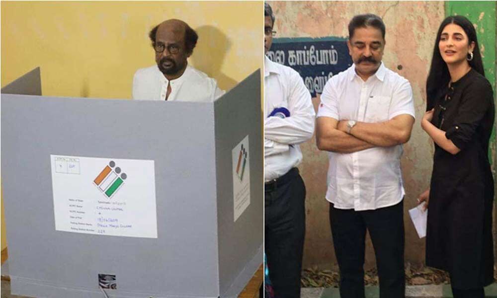 Rajinikanth, Kamal Haasan cast their votes