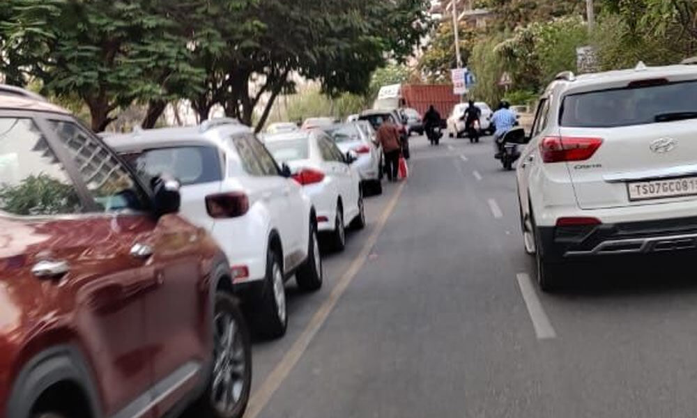 Cycle track turns into parking lot