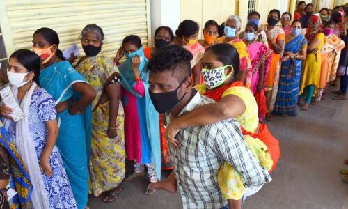 Covid fails to deter people from voting in ZPTC, MPTC polls in Krishna district