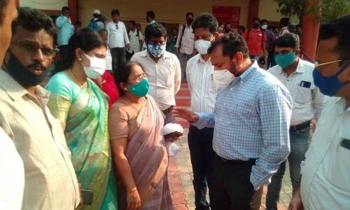 General Observer  Kantilal Dande  visiting  Election material distribution centre  at L Kota in Vizianagaram district on Wednesday