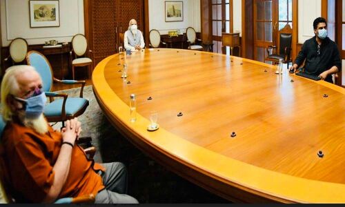 Prime Minister watching Rocketry movie along with R Madhavan were shared on social media by Madhavan himself , who is the director of this movie.